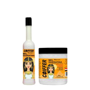 Kit Mel e Queratina Coiffer shampoo e mascara p/ Brilho Nutrição Maciez