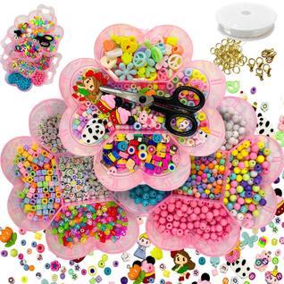 Kit Missanga Completo Maleta 3 Andares com Perolas Coloridas Miçangas de Letra Fazer Pulse