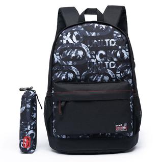 Kit Mochila Ecko Mochila de Costas com Estojo Escolar Reforçada Menino Menina Feminino Mas