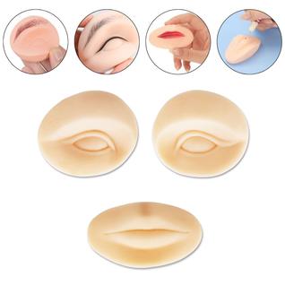 Kit Molde Silicone Olhos e Boca Treino Micropigmentação Make Lábios Sobrancelha Alongament