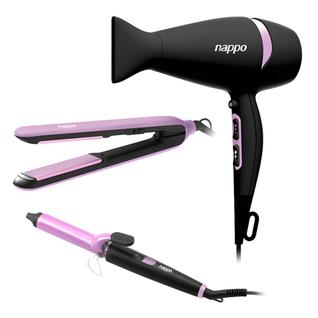 Kit Nappo 3 em 1 Secador Chapinha Modelador de Cachos 2200W