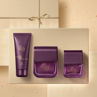 Kit natura Ilíada secreto perfume feminino 50ml + perfume femi 25ml + creme hidratante par