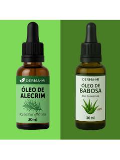 Kit Óleo de Alecrim + Óleo de Babosa 100% Puro  Crescimento Capilar, Hidratação, Fortaleci