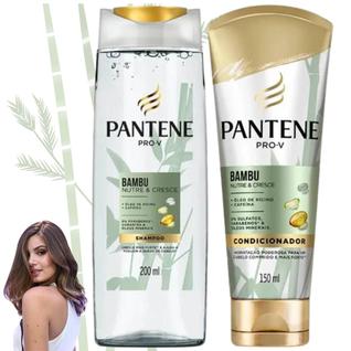 Kit Pantene Bambu Pro-V Nutre Cresce Óleo Rícino Cafeína Nutrição para Cabelos Quebradiços