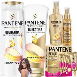Kit Pantene Queratina Óleo Spray Ampola ProV Miracles Total Cronograma Capilar Nutrição Sp