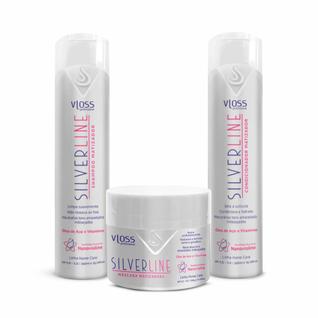 Kit Para Cabelos Loiros Silver Line Shampoo Condicionador e Máscara Vloss Cosméticos