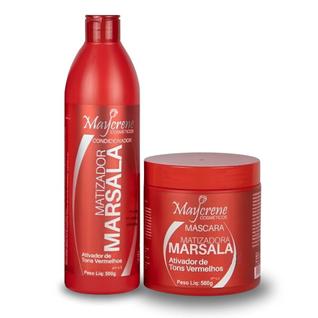 Kit Para Cabelos Vermelhos Matizador Marsala Maycrene - Shampoo - Condicionador - Máscara-