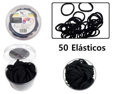Kit Pote com 50 Unidades Liga Elástico Meia Xuxinha para Prender os Cabelos Coloridas