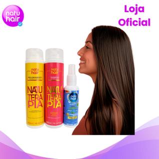 Kit Progressiva sem formol + Shampoo Anti-Resíduos Natuterapia + Brinde Spray Liso - Natuh