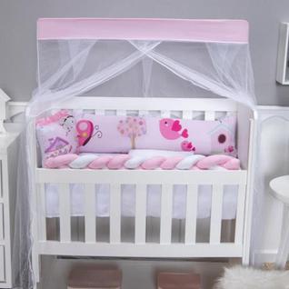 Kit Protetor de Mini Berço Menino e Menina Safari 08 Pçs e Outros Modelos Com Trança e Lat