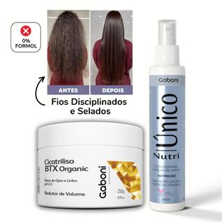 Kit Redutor de Volume Cicatriliso BTX Organic 250g + Spray Termoprotetor Nutri Único 100ml