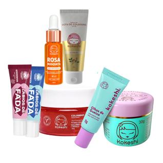 Kit Renovadores Colágeno Lábios de Fada Rosa Mosqueta Kokeshi