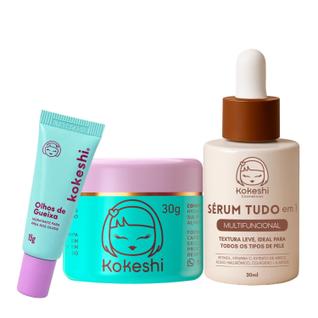 Kit Renovadores Creme Sérum Facial Pele de Porcelana Tudo em 1 Olhos de Gueixa