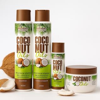 Kit Rhenuks Coconut Oils Hidratação e Nutrição Capilar