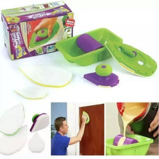 Kit rolo de pintura sem sujeira inteligente pintar parede textura automatico facil manusei