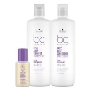 Kit Schwarzkopf BC Bonacure Frizz Away - Shampoo 1L + Condicionador 1L + Smoothing Oil 50m