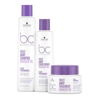 Kit Schwarzkopf BC Bonacure Frizz Away - Shampoo 250ml + Condicionador 200ml + Máscara 200