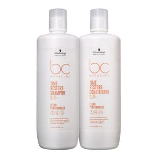 Kit Schwarzkopf Bonacure Q10 Time Restore Shampoo 1 Litro + Condicionador 1 Litro