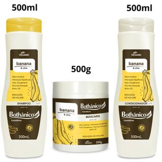 Kit Shampoo Condi E Mascara Banana E Chia Bothânico 500ml
