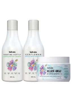 Kit Shampoo, Condicionador e Leave in Melhor Amigo 300g