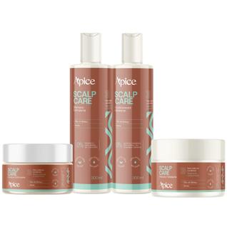 Kit Shampoo + Condicionador + Mascara + Esfoliante Scalp Care Apice Tratamento Estimulante