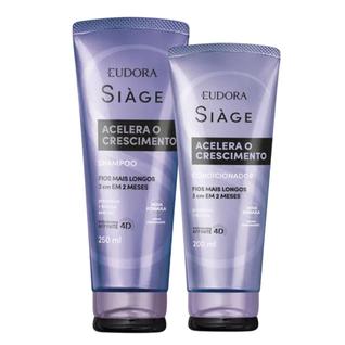 Kit Shampoo e Condicionador Antiqueda Acelera o Crescimento dos Cabelos Crescer Eudora Sià