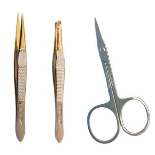 Kit Sobrancelha Macrilan Profissional Pinças Pi-1 Pi-3 E Tesoura De Design