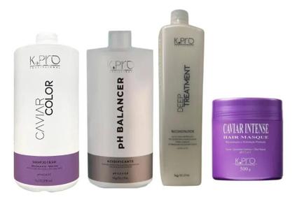 Kit System Shampoo Ph Deep Reconstructor 1000ml Intense Masque 500g Caviar Color Kpro