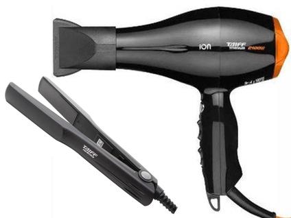KIT TAIFF - SECADOR CABELO PROF. TITANIUM COLORS ION LARANJA 2100W 127V + PRANCHA CERAMIC 