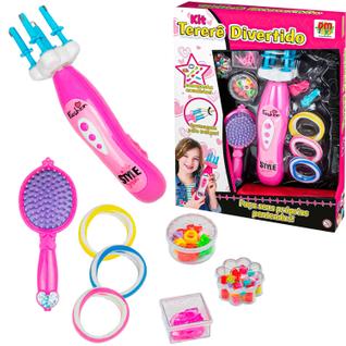 Kit Tererê Infantil Meninas Fazer Tranças Miçangas Penteados Cabelo Dm Toys