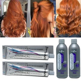 Kit Tinta Ruivo 8.44 02 Coloração, 02 OX 40 90ml Mairibel