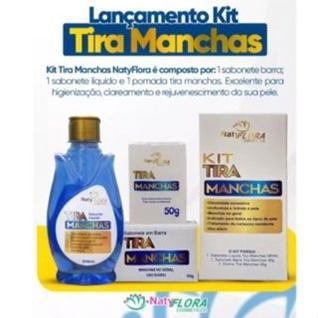 Kit Tira Mancha Facial, Sabonete liquido +Sabonete em barra + Pomada clareadora tira manch