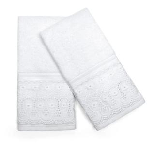 Kit Toalha Lavabo Buettner Renda Renascença 2 Peças Branca