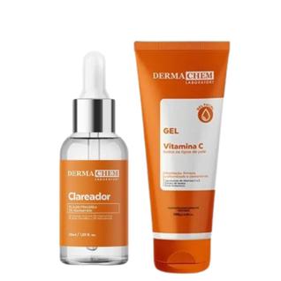 Kit Tratamento Facial Melasma e Clareador para Peles com Manchas Vitamina C Gel+Sérum Derm