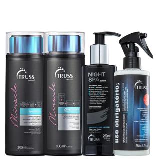 Kit Truss Miracle - Shampoo 300ml + Condicionador 300ml + Night Spa 250ml + Uso Obrigatóri