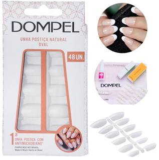 Kit Unhas Postiças Tips Natural Oval Alongamento Unhas C/ 48