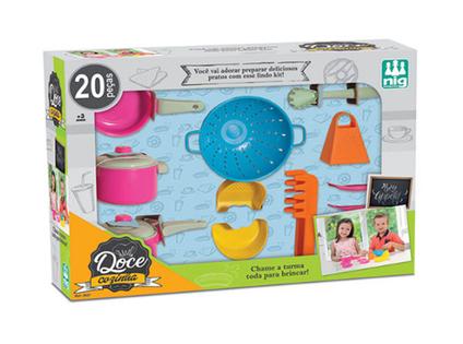 Kit Utensílios Infantil - Doce Cozinha - 20 peças - Nig Brinquedos
