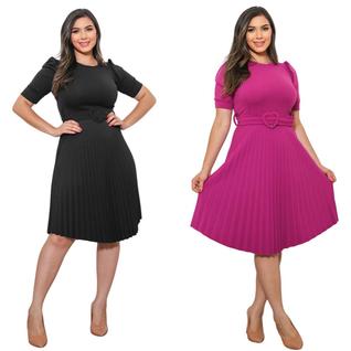 Kit Vestidos Femininos Elegante Casamento Moda Evangélica Natal Festas Ceia Igreja Barato