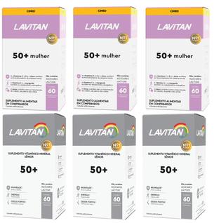 Kit Vitamina Lavitan Vitalidade 50+ Homem e Mulher 60 Senior
