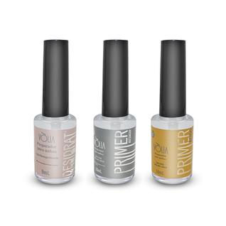 Kit Vòlia Desidrat + Primer sem Ácido + Primer Ácido Unhas