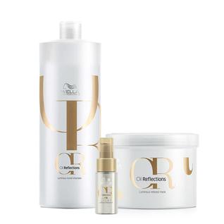 Kit Wella Professionals Oil Reflections - Shampoo + Máscara Grande + Oil Reflections Ligth