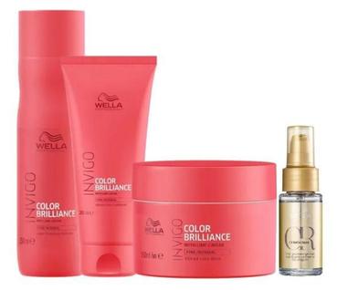 Kit Wella Shampoo, Cond, Máscara e Oil Reflections