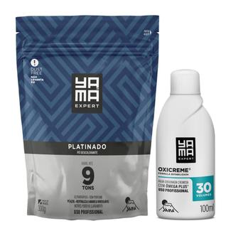 Kit Yamá Pó Descolorante Platinado 300g e Água Oxigenada 30vol 100ml