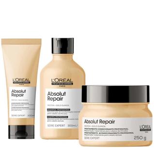 L'oréal Professionnel Absolut Repair Gold Quinoa + Protein Kit  Shampoo + Condicionador + 