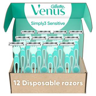 Lâminas de barbear descartáveis Gillette Venus Simply 3 Sensitive x12