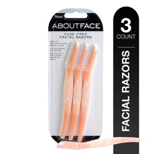 Lâminas de barbear faciais sobre barbear e esfoliar o rosto sem penugem x3