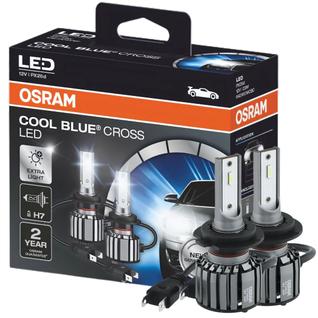 Lâmpada Super LED Osram H7 23W 12V Cool Blue Cross 6000K Par Luz Branca Farol Carro Alta P