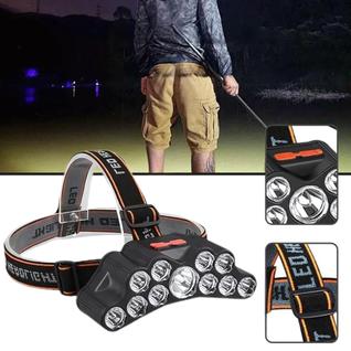 Lanterna Cabeça Headlight 11 Leds Fortes 3 Modos De Uso C/ SOS Para Camping Escalada Trilh