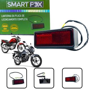 Lanterna traseira placa refletor olho gato c/chicote smartfox cg titan 150 160 fan 125 150