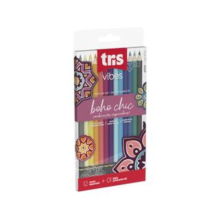 Lapis De Cor 12 Cores Tons Boho Chic Tris